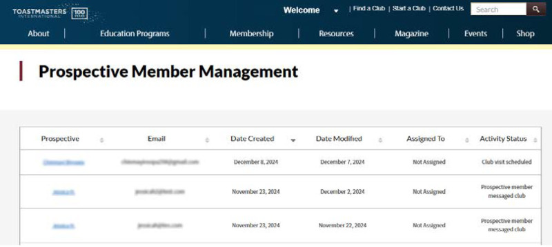 Prospective Member Management